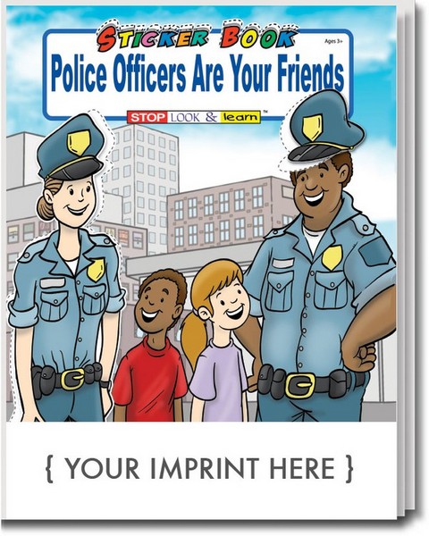 SC1065 Police Officers Are Your Friends STICKER Book with Custom Impri